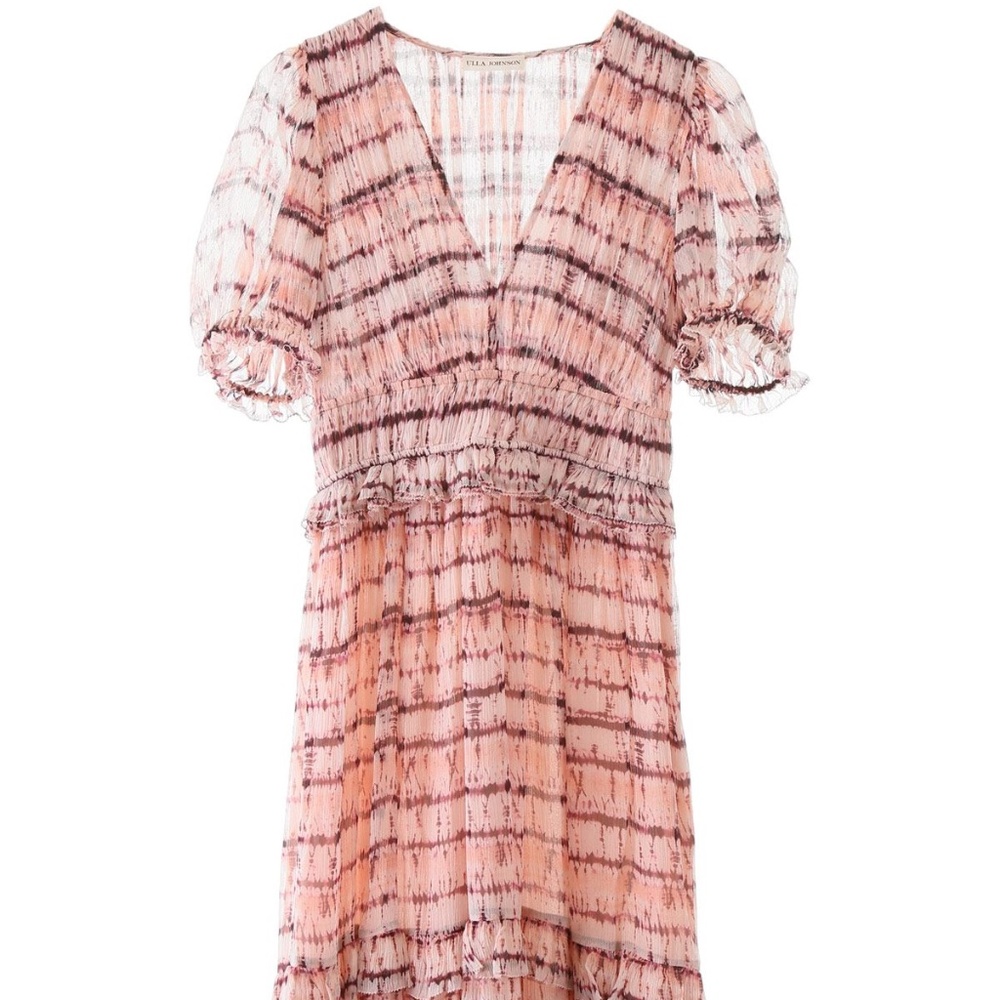 Ulla Johnson Elodie Silk Dress in Blush Tie-Dye